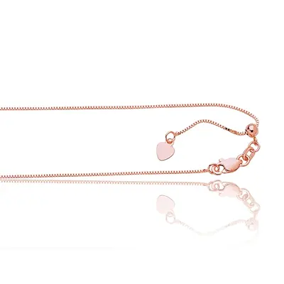 Classic Adjustable 14K Rose Gold 22 Inches Box Chain - view 1 of 1