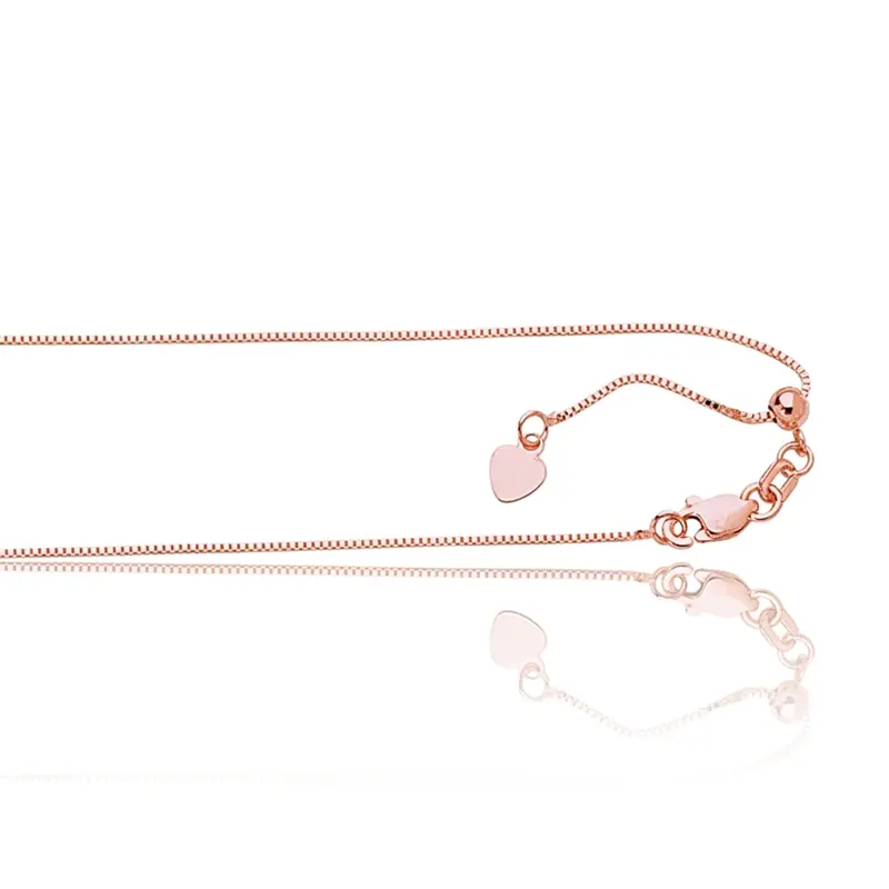 14K gold Classic Adjustable 14K Rose Gold 22 Inches Box Chain - main view