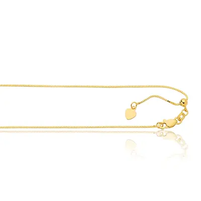 Classic Adjustable 14K Gold 22 Inches Box Chain
