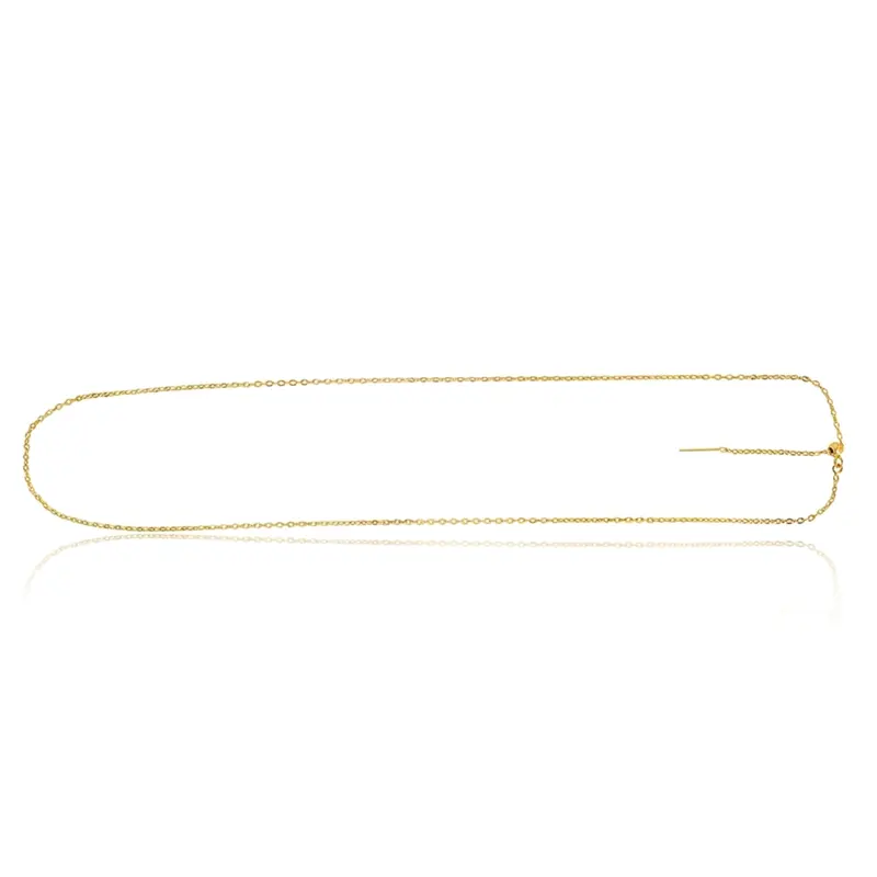 14K gold 14K Gold Endless Adjustable Flat Cable Chain 22 Inches - main view