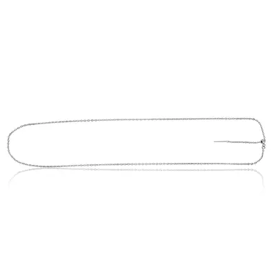 14K White Gold Endless Adjustable Flat Cable Chain 22 Inches