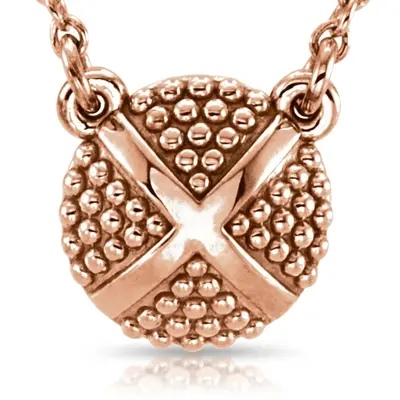 XO Design Bead 14K Rose Gold Pendant - view 1 of 2