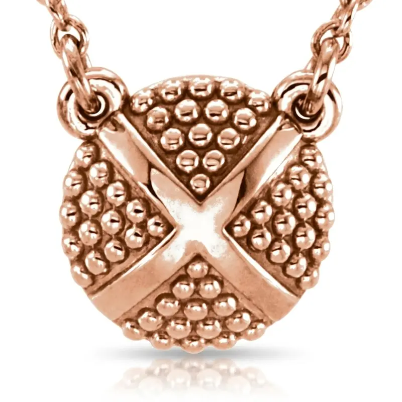 14K gold XO Design Bead 14K Rose Gold Pendant - main view