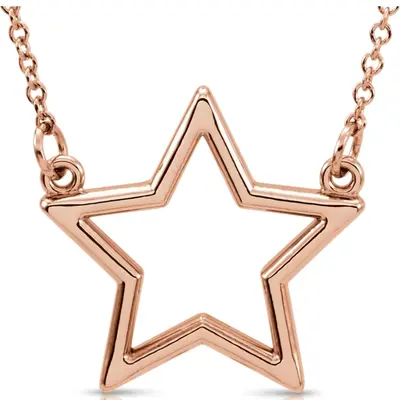 Geo Star Design 14K Rose Gold 16 Inch Pendant - view 1 of 2
