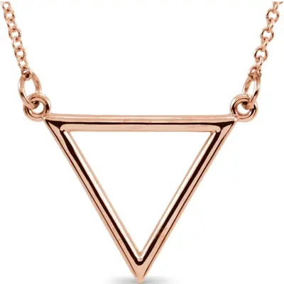 Geo Triangle 14K Rose Gold 16" Pendant - view 1 of 2