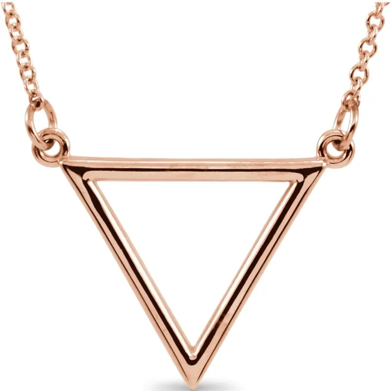 14K gold Geo Triangle 14K Rose Gold 16" Pendant - main view