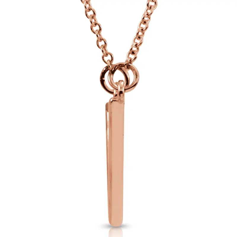 14K gold Geo Triangle 14K Rose Gold 16" Pendant - alternate view 2