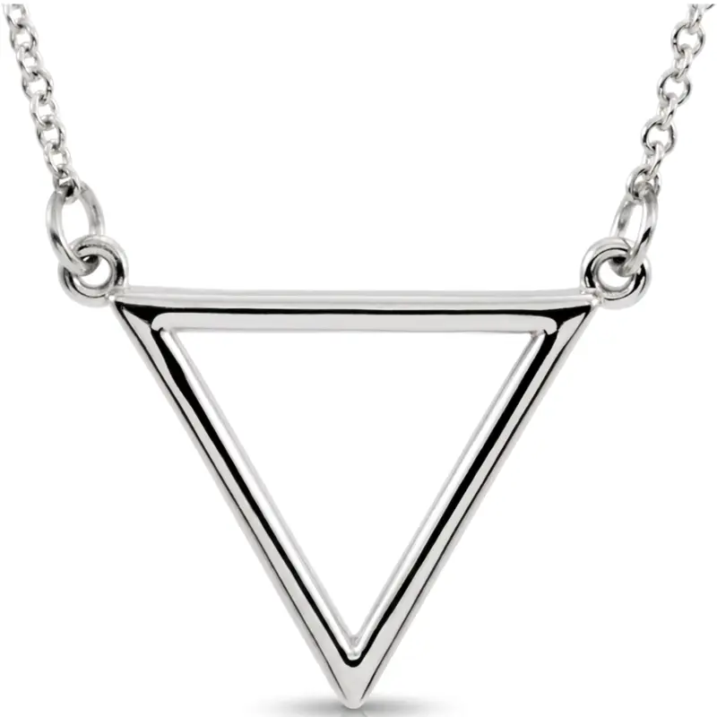 14K gold Geo Triangle 14K Gold 16" Pendant - alternate view 2