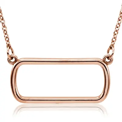 14K gold Geo Cushion 14K Rose Gold 16" Pendant - main view thumbnail