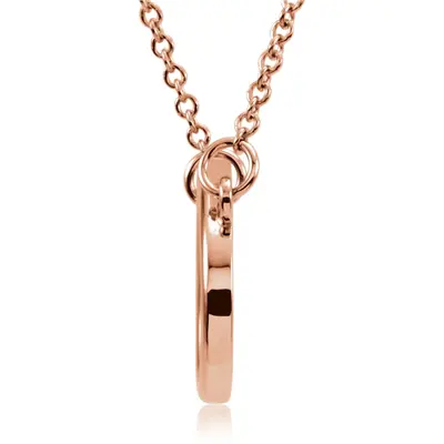 Geo Oval 14K Solid Rose Gold Pendant With 16" Chain - view 2 of 2