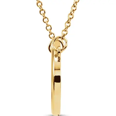 14K gold Geo Oval 14k Solid Gold Pendant With 16" Chain - alternate view 3 thumbnail