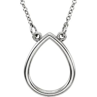 Geo Design Teardrop 14K Gold Pendant With 16" Chain - view 2 of 4