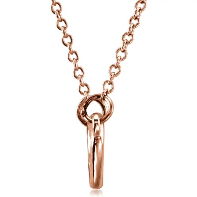 14K gold 14K Pink Gold Double Heart Pendant With 18" Chain - alternate view 2