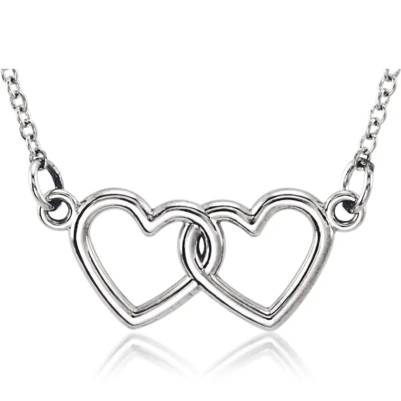 14K gold 14k Solid Gold Double Heart 18" Pendant - main view
