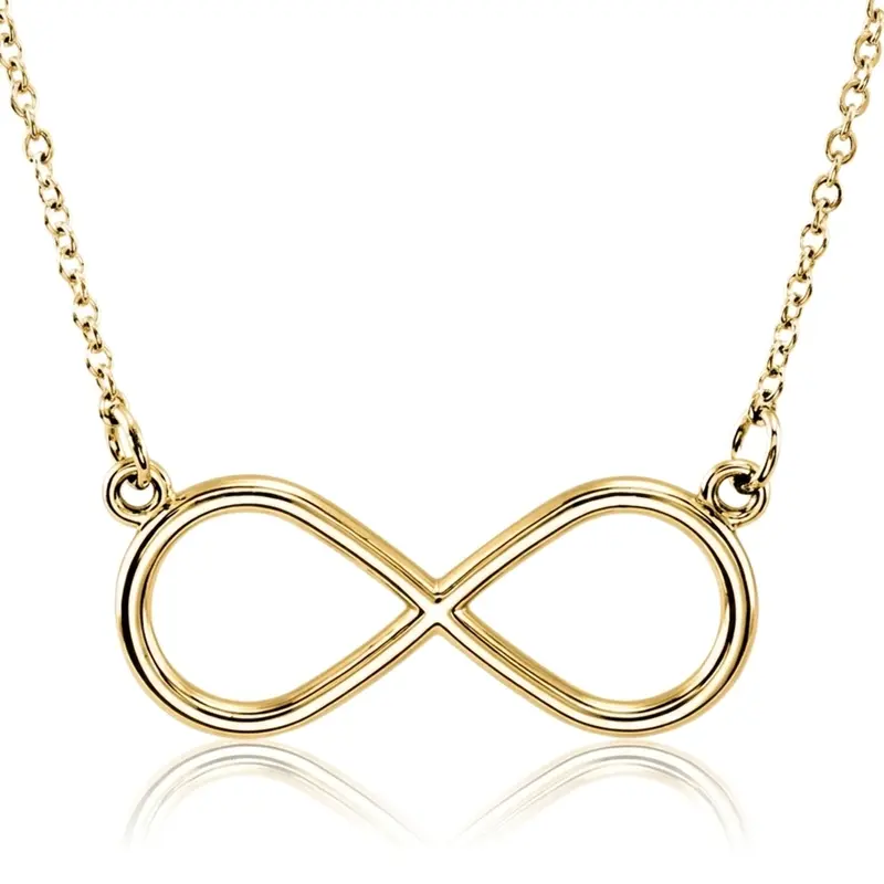 14K gold Infinity Solid 14k Gold 18" Pendant - main view