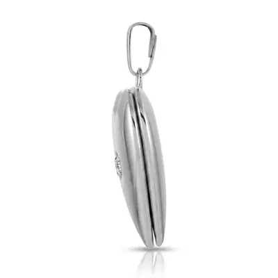 Heart Locket 14K White Gold Set with 0.01 ct. tw. diamond alternate view