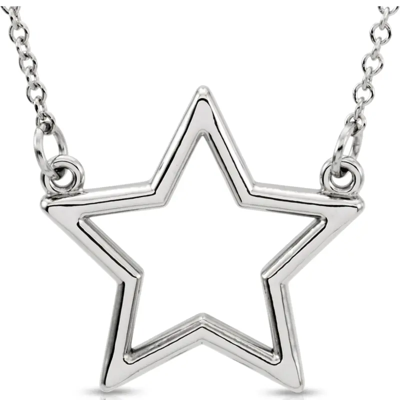 14K gold Geo Star Design 14K Gold 16" Pendant - alternate view 2