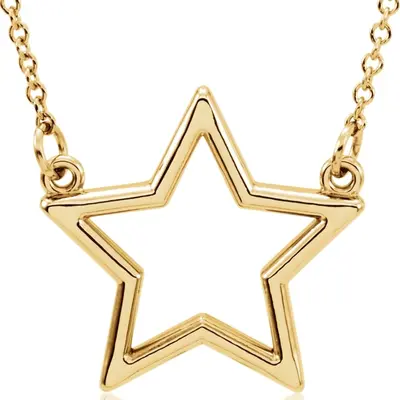 Geo Star Design 14K Gold 16" Pendant - view 1 of 4