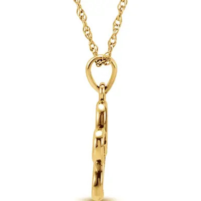 14K Yellow Gold Flower Pendant With Solitaire Diamond(0.03 ct.) - view 2 of 2