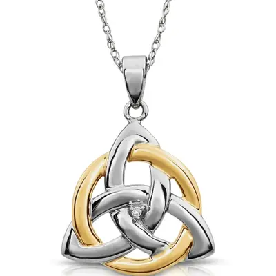 Celtic Trinity 14K Two Tone Gold Pendant