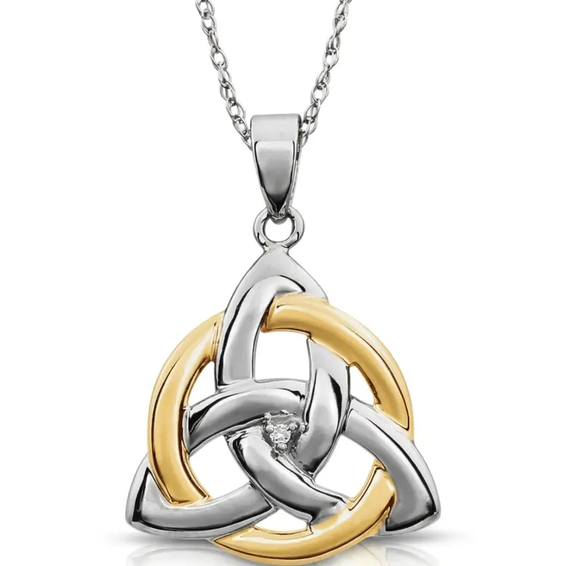 14K gold Celtic Trinity 14K Two Tone Gold Pendant - main view