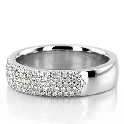 14K white gold Elegant Micro Pave Set Woman Anniversary Band (3/4 ct. tw.) - alternate view 4 thumbnail