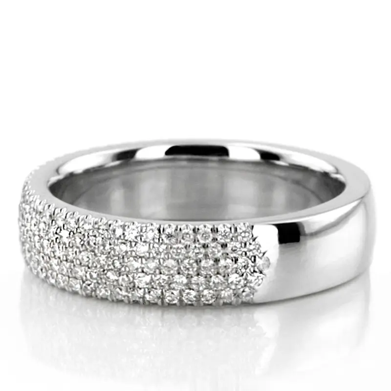 14K white gold Elegant Micro Pave Set Woman Anniversary Band (3/4 ct. tw.) - alternate view 4