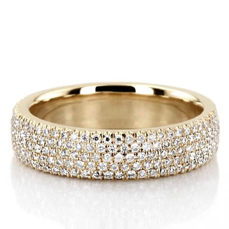 14K white gold Elegant Micro Pave Set Woman Anniversary Band (3/4 ct. tw.) - alternate view 2