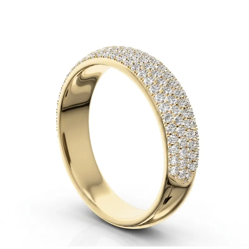14K white gold Elegant Micro Pave Set Woman Anniversary Band (3/4 ct. tw.) - alternate view 3