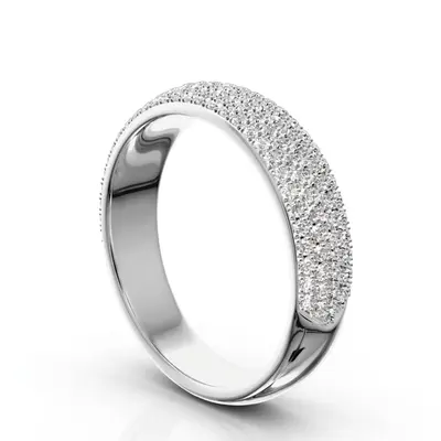 14K white gold Elegant Micro Pave Set Woman Anniversary Band (3/4 ct. tw.) - alternate view 6 thumbnail