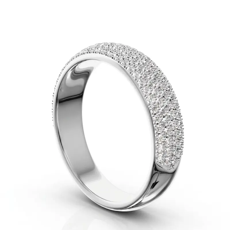 14K white gold Elegant Micro Pave Set Woman Anniversary Band (3/4 ct. tw.) - alternate view 6