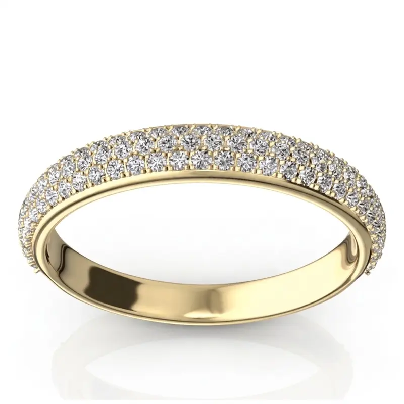 14K white gold Elegant Micro Pave Set Wedding and Anniversary Band (1/2 ct. tw.) - alternate view 4