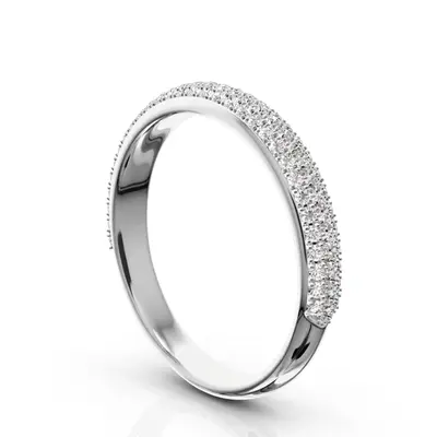 Elegant Micro Pave Set Wedding and Anniversary Band (1/2 ct. tw.) alternate view