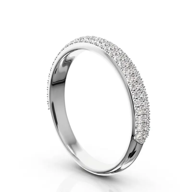 14K white gold Elegant Micro Pave Set Wedding and Anniversary Band (1/2 ct. tw.) - alternate view 2