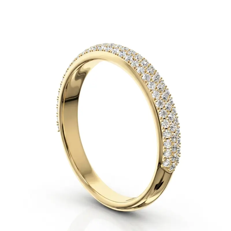 14K white gold Elegant Micro Pave Set Wedding and Anniversary Band (1/2 ct. tw.) - alternate view 3