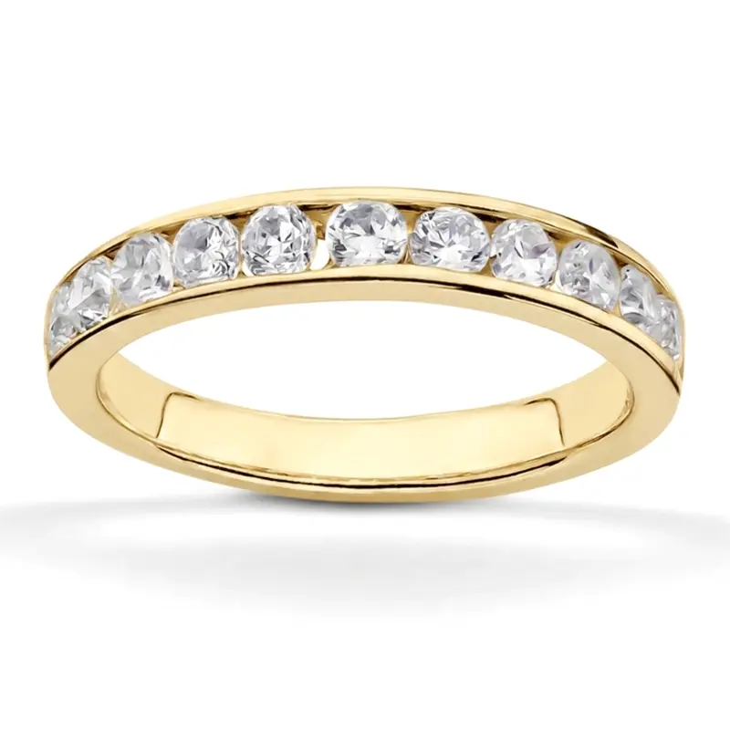 14K white gold Classic Round Diamond Channel Set Band (2/3 ct. tw.) - alternate view 2