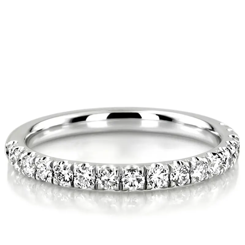 14K white gold Glowing Handcrafted Scalloped Companion Diamond Wedding Band (1/3 ct. tw.) - main view