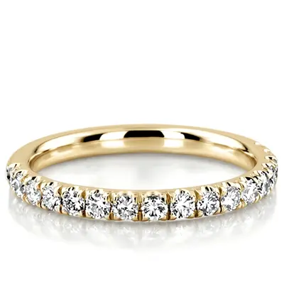 Glowing Handcrafted Scalloped Companion Diamond Wedding Band (1/3 ct. tw.) alternate view