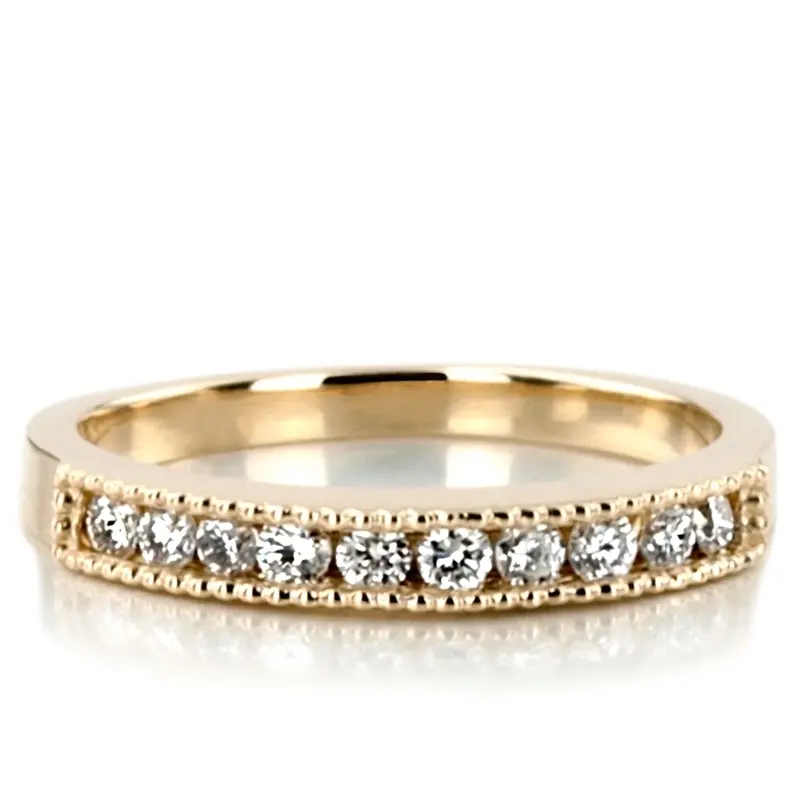 14K white gold Channel Set Round Cut Diamond Wedding Band (0.25 ct. tw.) - main view