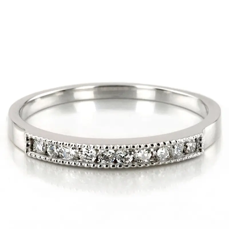14K white gold Channel Set Round Cut Diamond Wedding Band (0.25 ct. tw.) - alternate view 4