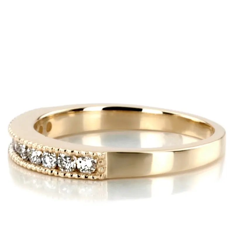 14K white gold Channel Set Round Cut Diamond Wedding Band (0.25 ct. tw.) - alternate view 3