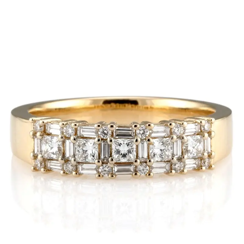 14K white gold Multi-Shape Prong Set Fancy Women Anniversary Ring (1 1/4 ct. tw.) - main view