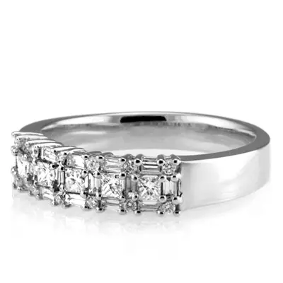 14K white gold Multi-Shape Prong Set Fancy Women Anniversary Ring (1 1/4 ct. tw.) - alternate view 5 thumbnail