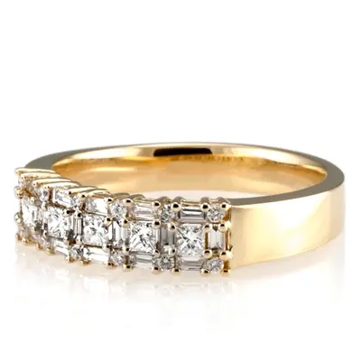 14K white gold Multi-Shape Prong Set Fancy Women Anniversary Ring (1 1/4 ct. tw.) - alternate view 4 thumbnail