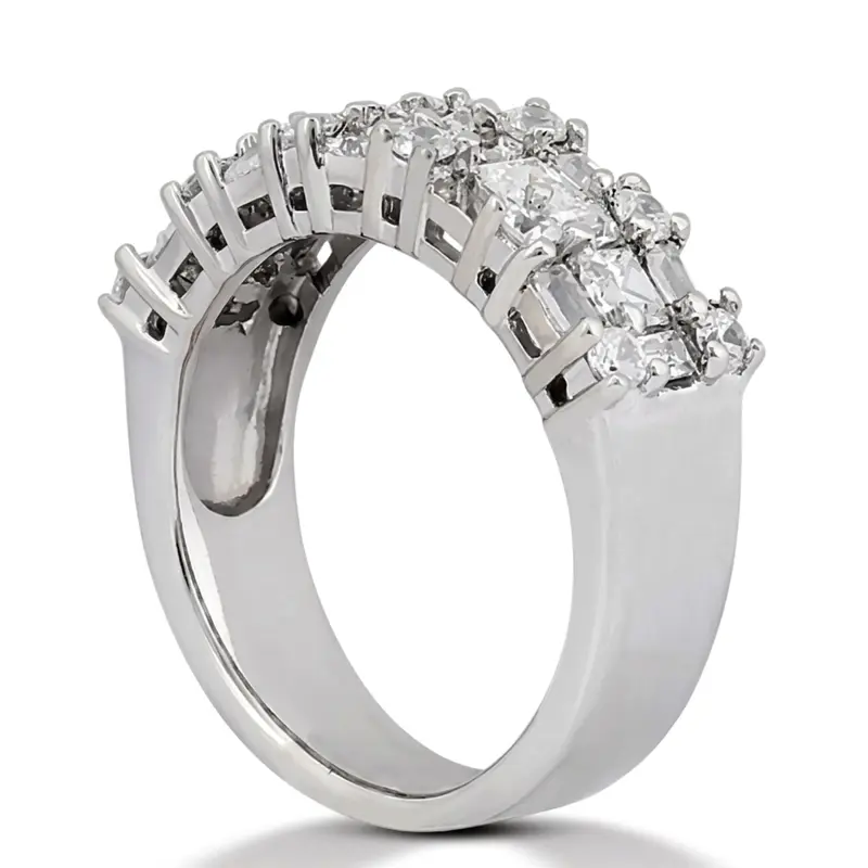 14K white gold Multi-Shape Prong Set Fancy Women Anniversary Ring (1 1/4 ct. tw.) - alternate view 3