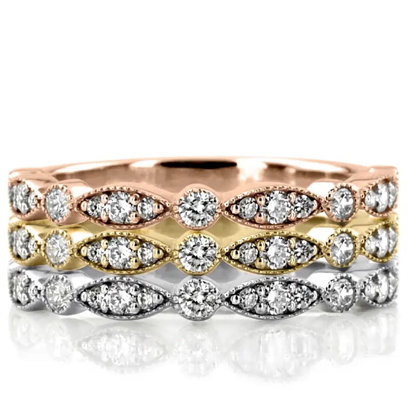 14K white gold Petite Stackable Diamond Band (1/4 ct. tw.) - alternate view 4
