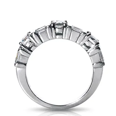 platinum 3/4 ct. Multi-Shape Bar Set Diamond Wedding Band - alternate view 3 thumbnail