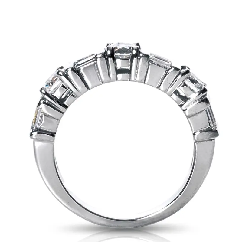 platinum 3/4 ct. Multi-Shape Bar Set Diamond Wedding Band - alternate view 3