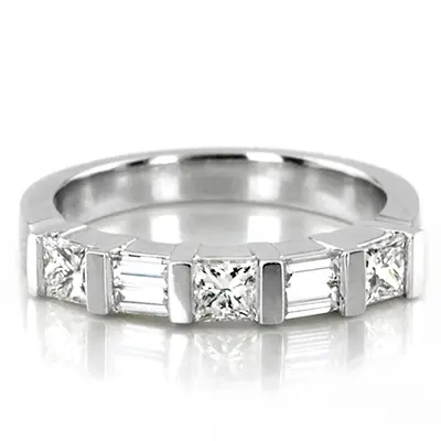 Bar Set Princess and Round Diamond Women Anniversary Band (3/4 ct. tw.) alternate view