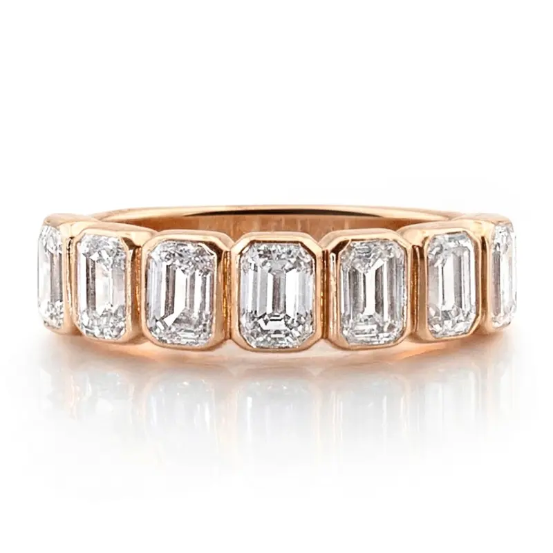 14K white gold 7 Stone Emerald Anniversary Band 2 1/2 ct.tw - alternate view 4
